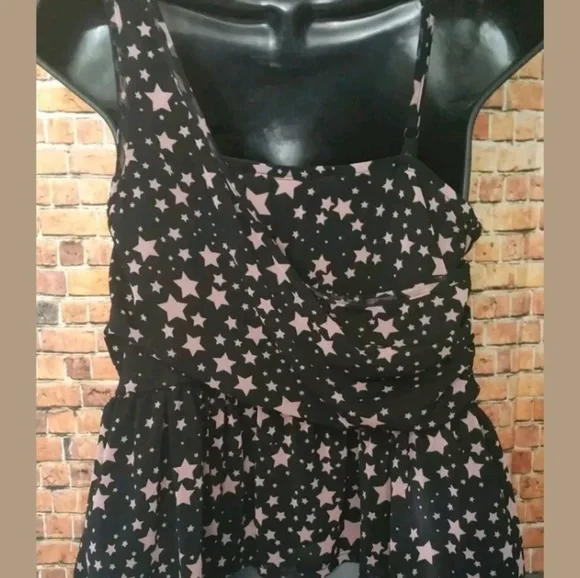 American Rag Cie Tank Top Black Chiffon Wrap Tank - Picture 6 of 6